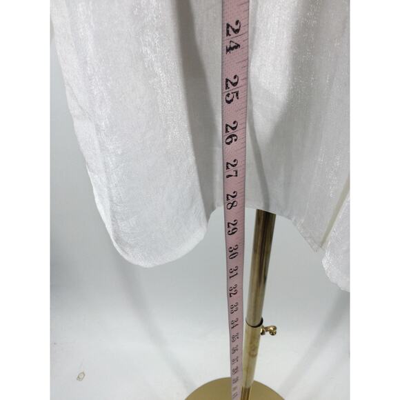 CHICO'S 1 M white viscose collared button up long sleeve blouse shirt NWT 0B14 - Picture 3 of 8